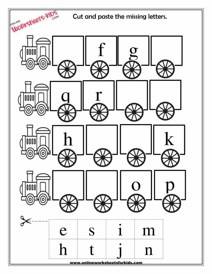 Lowercase Letters Cut And Paste The Missing Letters 4