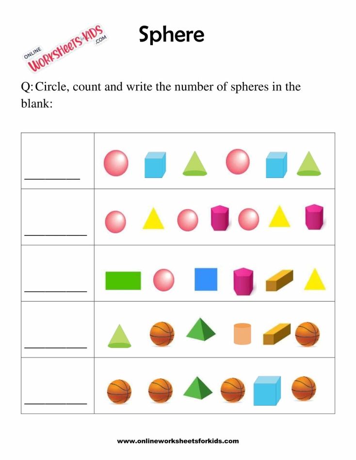 Sphere Worksheets For Grade 1-3