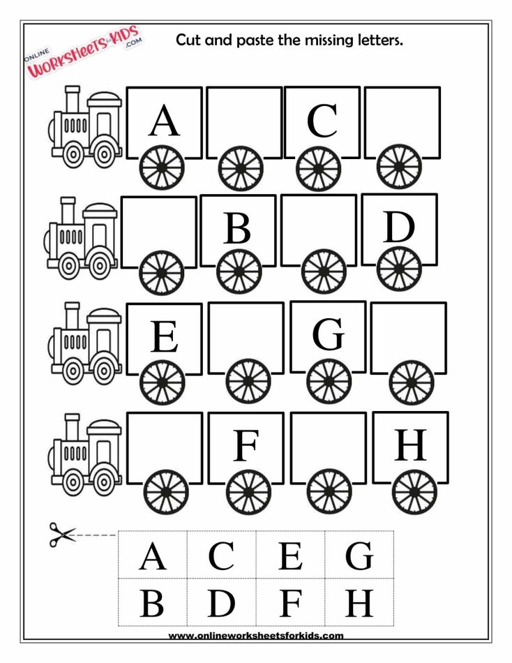 Uppercase Letters Cut And Paste The Missing Letters 1