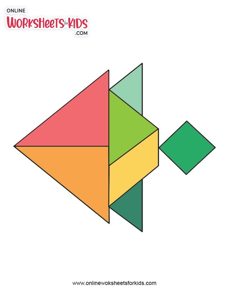 Tangram Fish Worksheets For Grade 1-1